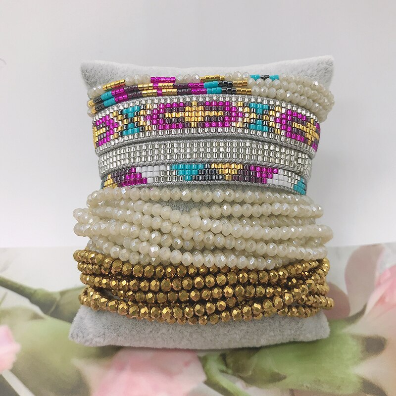 Bluestar dames turkse boze oog armband kristal kralen pulseras mujer moda handgemaakte sieraden accessoires: Set