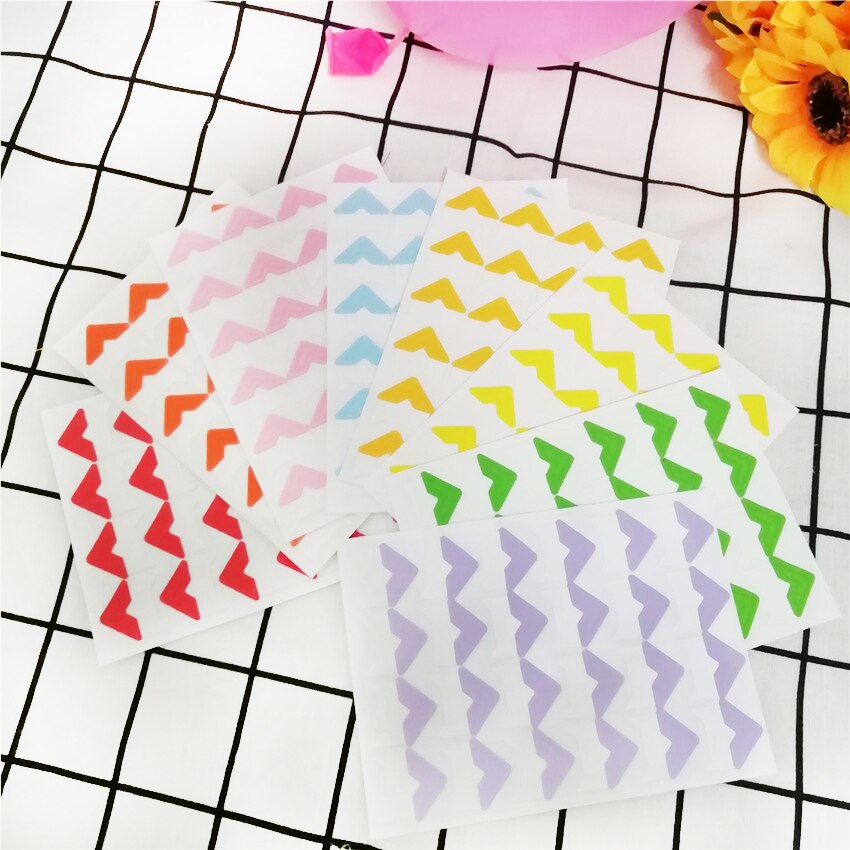 120 stks/partij (5 vellen) DIY Snoep kleuren Vintage Hoek kraftpapier Stickers voor Fotoalbums Frame Decoratie Scrapbooking