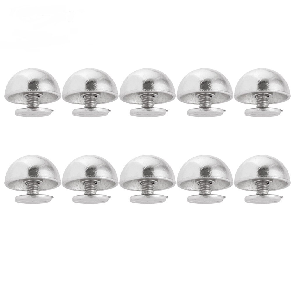 10Set/Bag 10mm 12mm Screw Back Rivets Studs Metal Bucket Shape Nail Stud for Garment Leather Craft Belt Wallet Decoration Parts: A-silver / 12mm