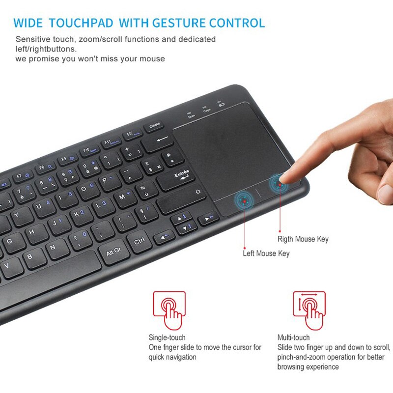 2.4G Wireless Keyboard With Touchpad Mouse Features Energy-saving Support Computer And TV Wireless Keyboard