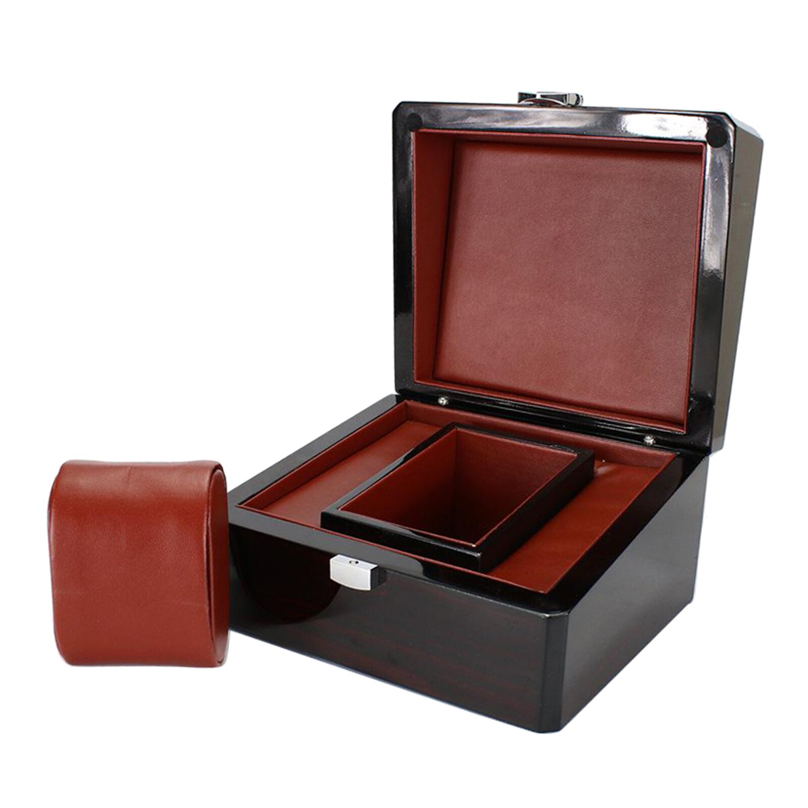 Luxe Houten Horloge Box Vintage Horloge Organizer Houder Voor Horloges Armband Sieraden Opbergdoos Met Kussen Horloge