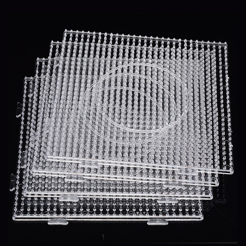 Fusibili Perline Tavole 5mm Grandi Puntali in plastica trasparente per bambini Perline artigianali Pixel Puzzle Pegboards Creativo Fatto a mano Giocattolo artigianale Regalo