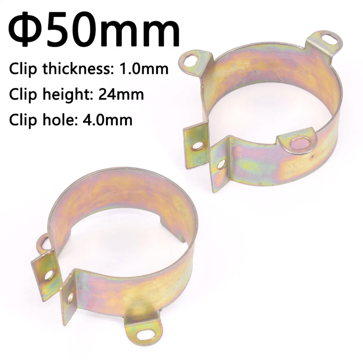 5Pcs Duurzaam Condensator Bracket Klem Houder Clap 30Mm 35Mm 40Mm 50Mm 65Mm 75Mm 90Mm Montage Clip Oppervlak Plating Zink Versterker: Beige
