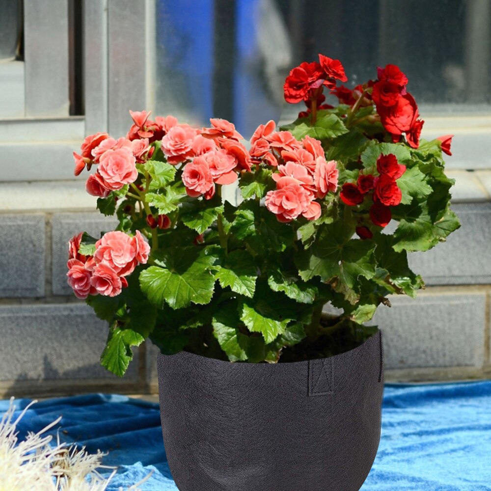 Ikke-vævede plantepotter dyrke pose rodpose beholder åndbar vegetabilsk voksetaske med håndtag haveartikler vokser kultur  d30