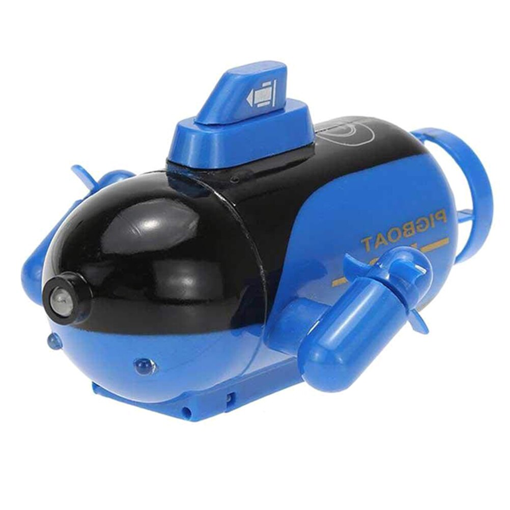 Mini rc båd rc ubåd legetøj undervands ubåd bad legetøj fjernbetjening båd i badekar puljer søer båd til børn: Blå