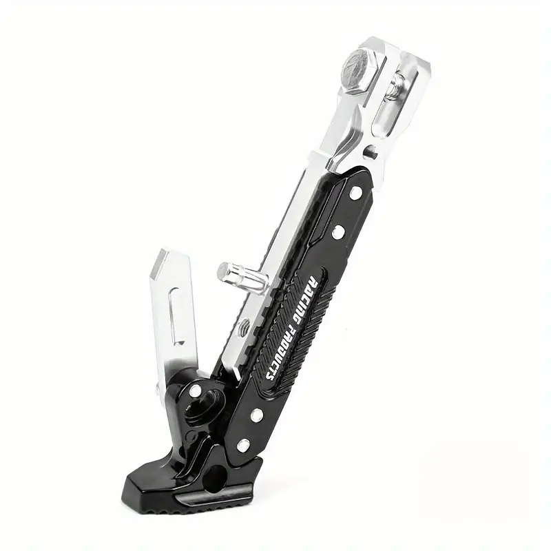 Cavalletto laterale regolabile in metallo per bicicletta da moto cavalletto per moto cavalletto per cavalletto supporto per parcheggio accessori per moto: Argento