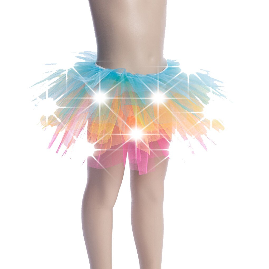 1PC Cartoon Leuke LED Licht Meisje Kids Kleding Ster Tutu Rok Prinses Christmas Party Tutu Tulle Stage Dance rok