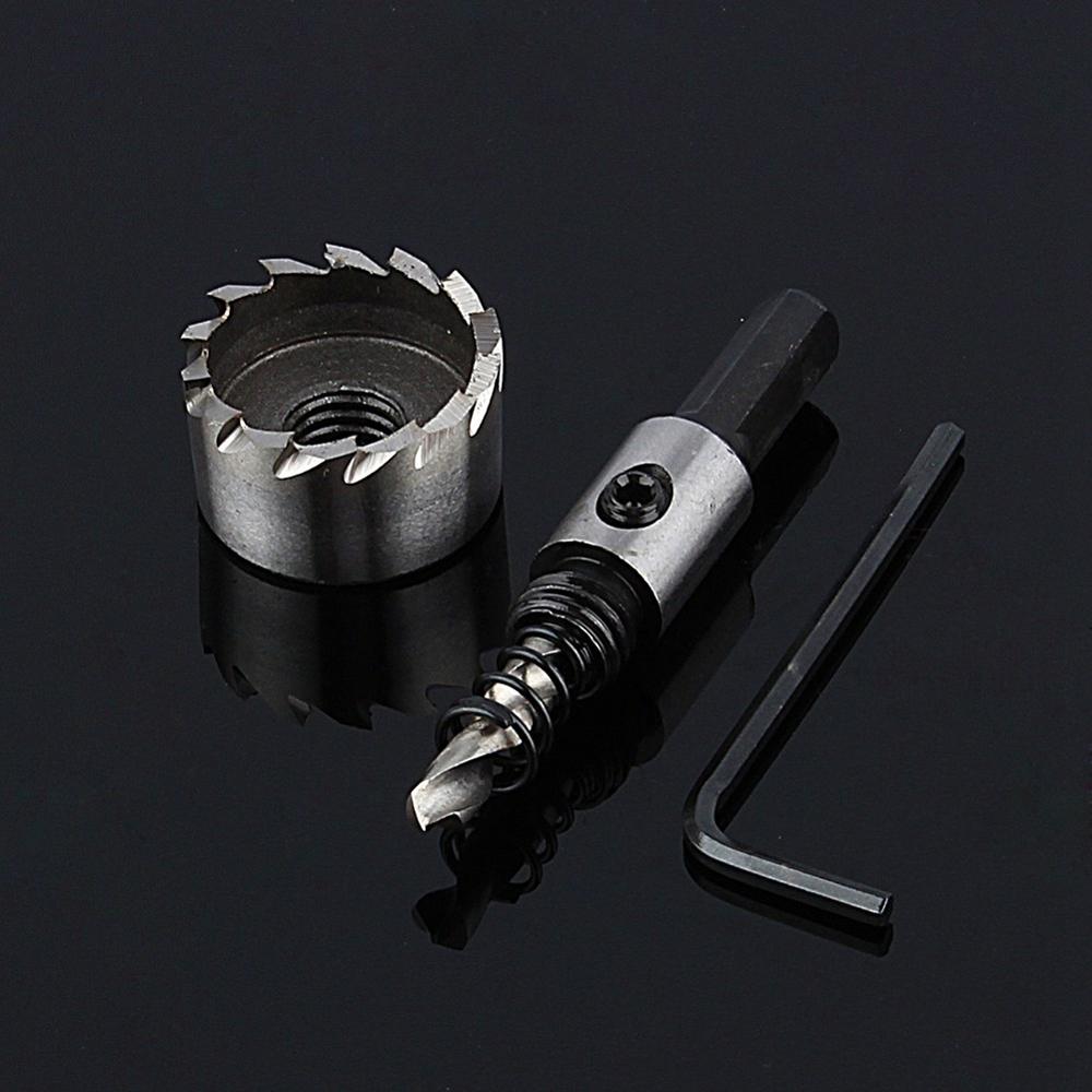Taladro cortador de sierra con agujero de Metal de 16mm-32mm, Broca de Carburo de aleación para placa de acero inoxidable, Kit de sierras perforadoras de Metal de alta resistencia