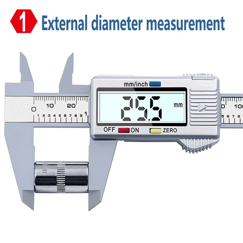150mm LCD Digital Caliper Carbon Fiber 6Inch Electronic Vernier Caliper Micrometer Measuring Tool Thickness Depth Gauge Ruler