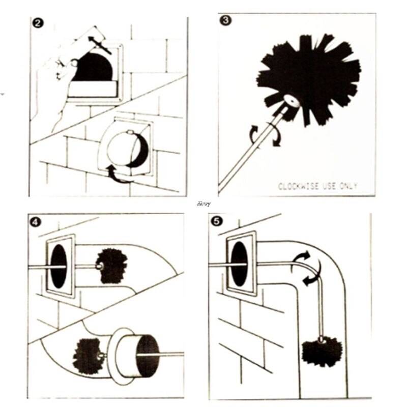 1 Set Nylon Borstel Met 6 Stuks Lange Handvat Flexibele Pijp Staven Voor Schoorsteen Ketel Huis Cleaner Cleaning Tool Kit