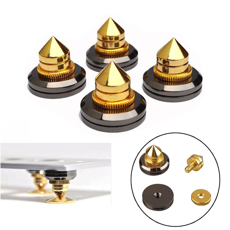 4setzt Gold Lautsprecher Spikes Subwoofer Spikes Isolation CD Verstärker Plattenspieler Pad Stand Fuß Nagel