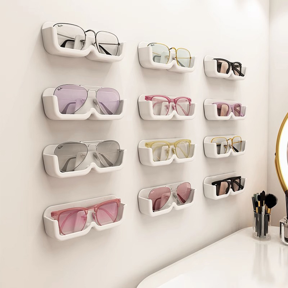 Vitrine de lunettes, boîte de rangement de lunettes de soleil, support mural perforé gratuit pour lunettes de soleil, support de rangement pour lunettes, rangement à domicile