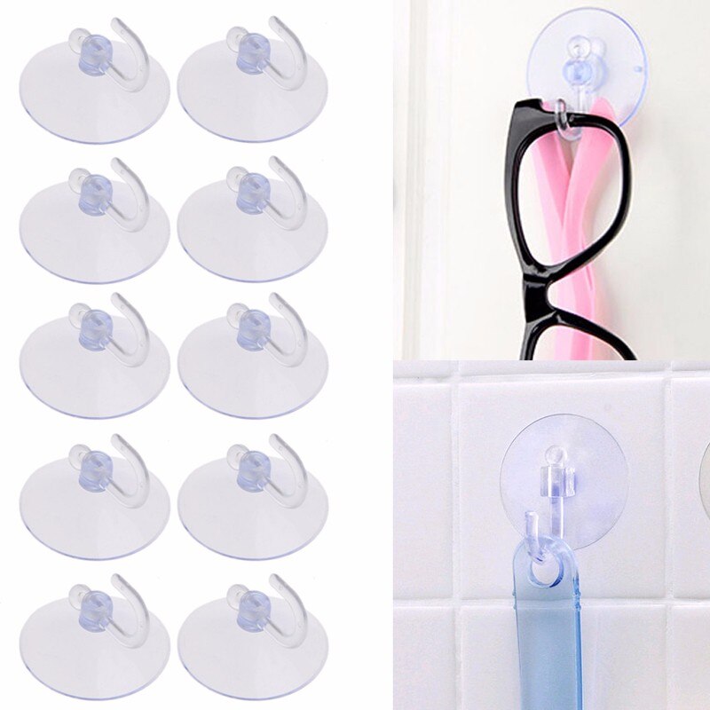 Colgadores con forma de gancho para pared, ventosa, para cocina y baño, 10 Uds., 4cm, estilo Simple