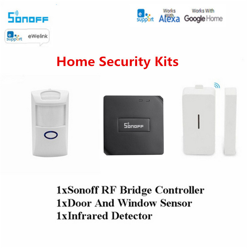 Sonoff RF Brücke 433MHZ Wifi Drahtlose Signal Konverter PIR 2 Sensor/DW1 Tür & Fenster Alarm Sensor für Clever Heimat Sicherheit Bausätze: Home Security