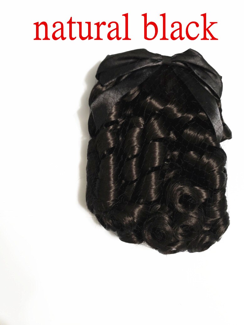 Koninklijke Roll Haar Paardenstaart Clip Zwarte Prinses Haar Producten Middeleeuwse Europen Haar Voor Vrouwen Avond Party Hoofd Dragen Accessoires: natural black