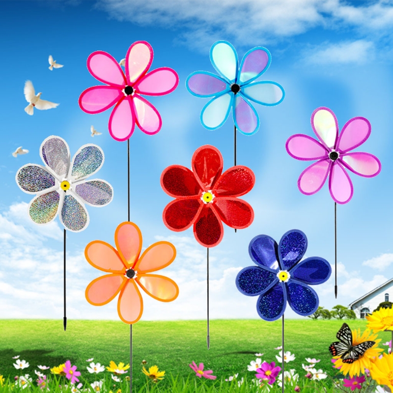 7Pcs Sequin Pinwheels Wind Spinner Tuin Party Pinwheel Wind Spinner Voor Tuin 87HA