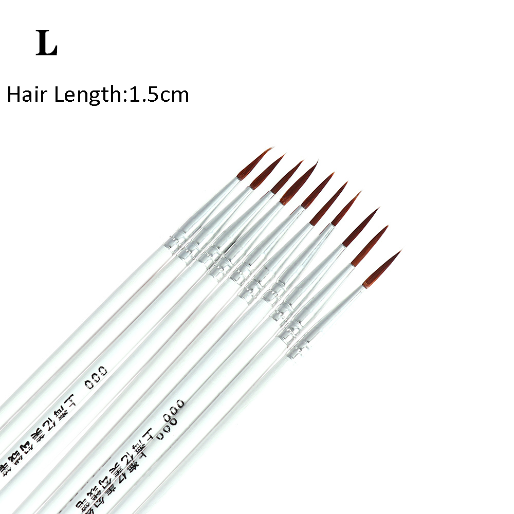 10 stk / sæt maleri pen fin håndmalet tynd krog linie pen tegning kunst pen maling pensel nylon pensel kunstforsyninger: Hvid l