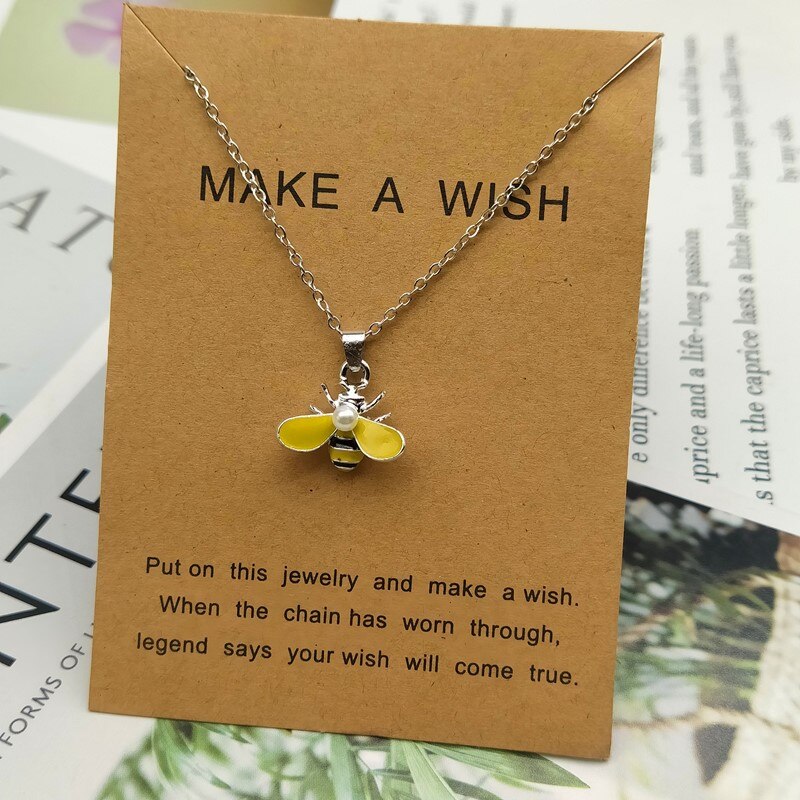 Bee Ketting Leuke Mode Meisje Vrouwen Ketting Gouden Zilveren Kleur Mooie Hanger Hals Sieraden: D