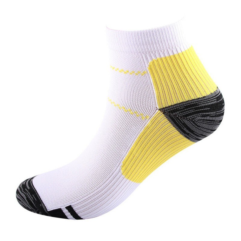 1 paire de chaussettes confortables pour fasciite, épine calcanéenne, douleur de la voûte plantaire, chaussettes veineuses, chaussettes de sport de compression du pied pour la plante des pieds: Jaune / M