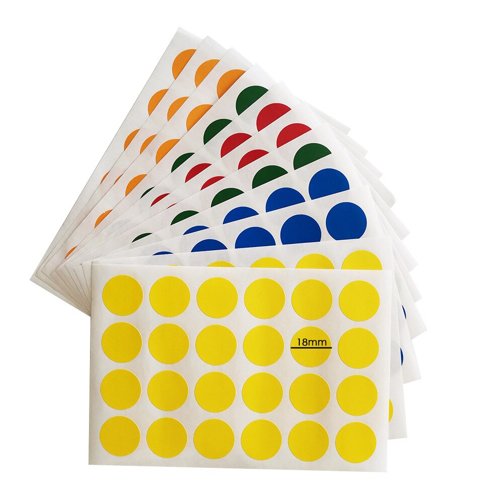 Ronde Stickers In 5 Verschillende Kleuren Gekleurde Sticker Stippen Codering Cirkel Dot Etiketten Fles Label Woondecoratie