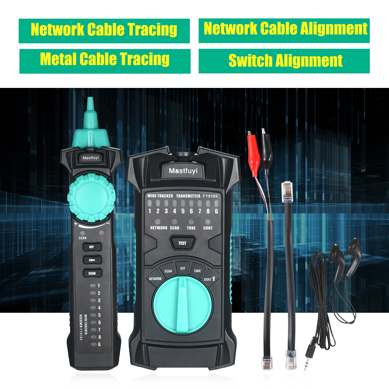 FUYI FY8169 multifonction fil Tracker réseau ligne Finder RJ11 RJ45 câble testeur câble ligne vérificateur téléphone ligne testeur