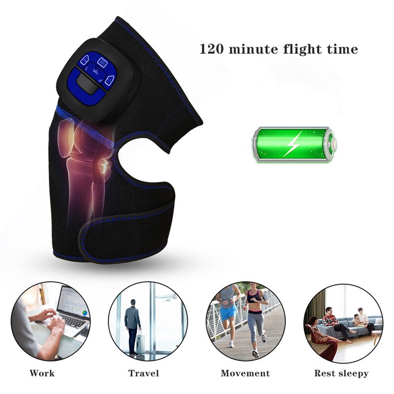 Electric Heating Knee Massager Far Infrared Joint Physiotherapy Elbow Knee Pad Vibration Massage Pain Relief Health Care