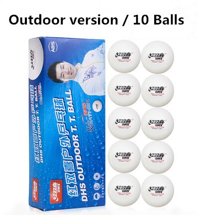 Juego de 10 pelotas de plástico DHS 3-Star 1-star D40 para tenis de mesa, Material para Ping Pong: 10balls Outdoor W