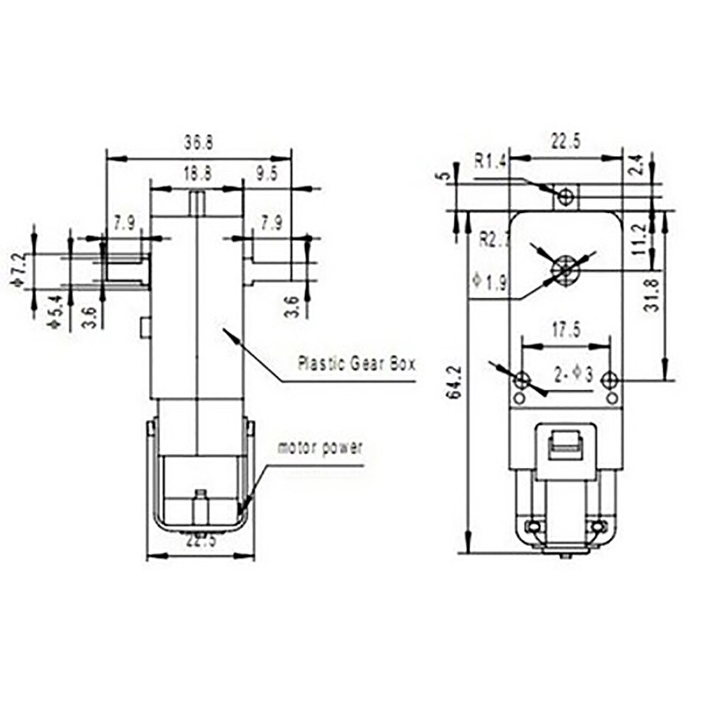 2pc TT Motor 130motor Smart Car Robot Gear Motor for Arduino DC3V-6V DC Gear Motor Intelligent Car Chassis Interference