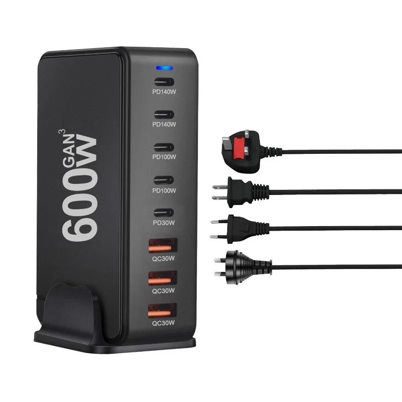 600w gan snellader met 3.0 usb-c-poorten (5c , 3apd 8 , draagbaar en geschikt voor tablets.