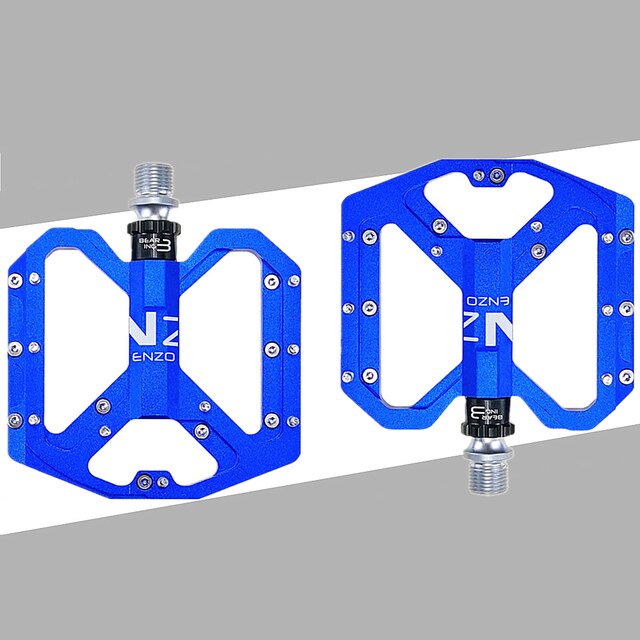 Ultraleicht ENZO Mountainbike Pedal Versiegelt 3 Lagerbier Straße Radfahren CNC Aluminium Legierung Eloxieren Flache Breite Mtb Fahrrad Pedale: NEZO Blau