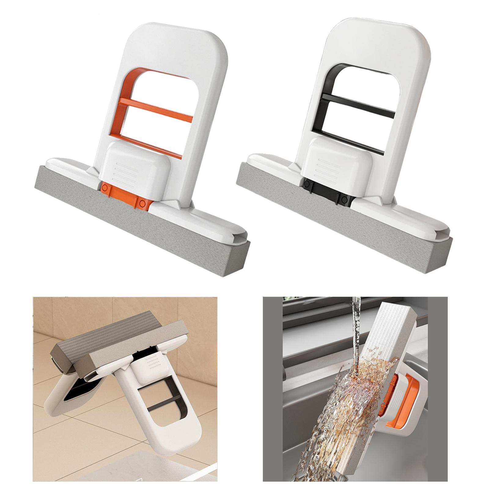 Self Wringing Compact Mop with Squeeze Bar Kitchen Counters Mop Strong Absorption for Tight Corners Multipurpose Hanging