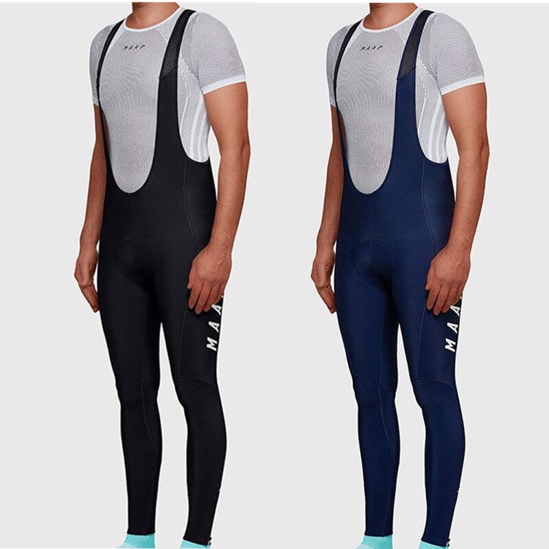 Pantalones con tirantes de ciclismo, ropa clásica de entrenamiento de lana térmica, cierre plano con almohadilla de alta densidad, larga y ajustada, para invierno, novedad de