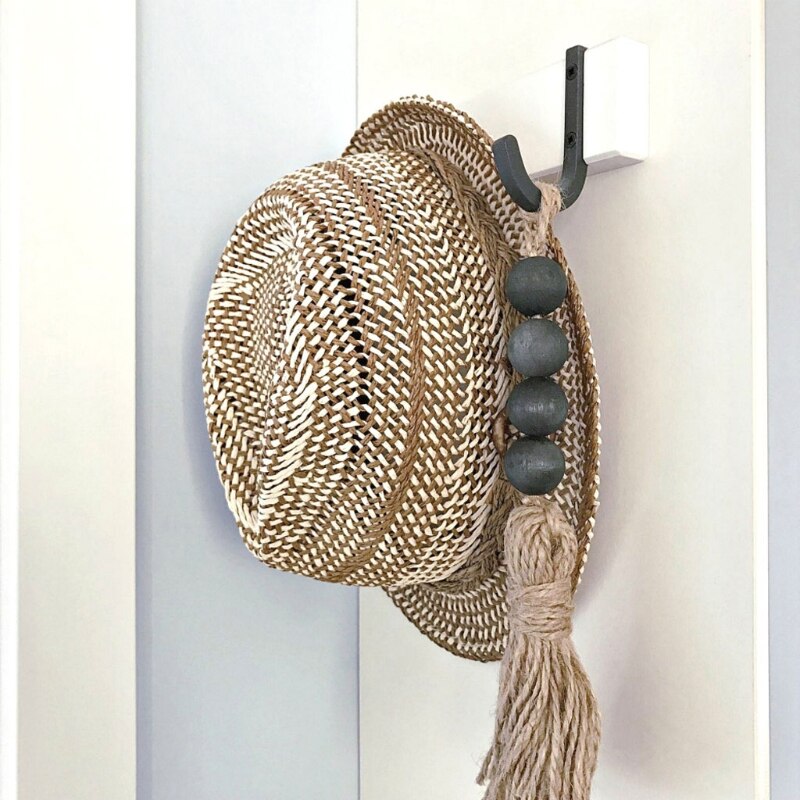 Cuentas de borla para casa de campo, decoración de mango para puerta de armario, cuentas de madera Natural, adorno de jarrón de boda, decoración del hogar, 1 ud.