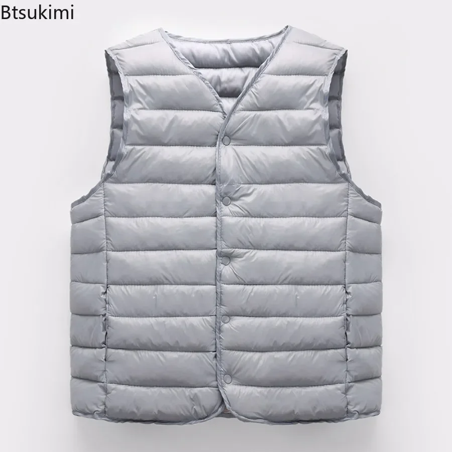 Herfst Winter Heren Mode Mouwloze Donzen Katoenen Vesten Warm Lichtgewicht Binnenkleding Vesten Casual Veelzijdig Man Vest Jas