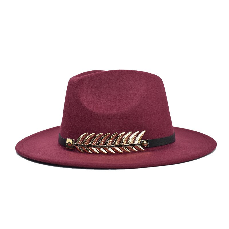Vintage klassisk filt jazz fedora hat stor brimmed hat cloche cowboy panama til kvinder mænd mænd sort rød bowler hat og bowler hat: 9