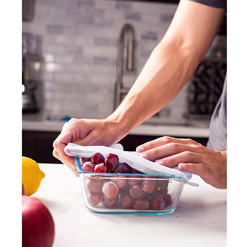 Tapas elásticas de silicona de 6 uds, tapas herméticas reutilizables para envolver alimentos, cubiertas para mantener el bol sellado fresco, cubiertas elásticas para envolver, utensilios de cocina