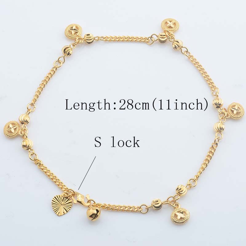 1 sztuk 3mm kobiet żółty złoty kolor okrągłe koraliki połączyć łańcuchy obrączki stóp łańcuchy 28cm: s lock