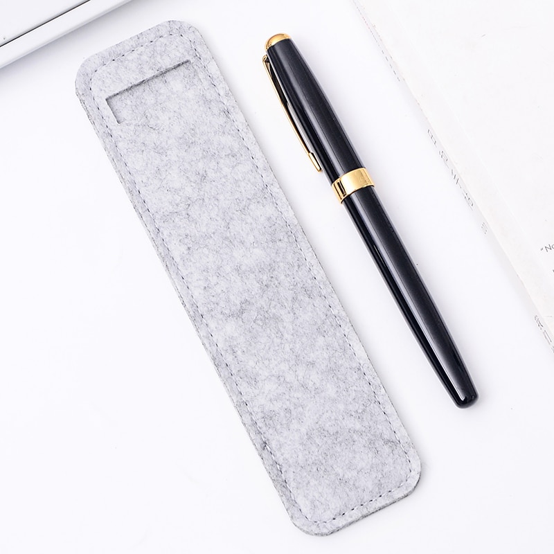 Kleine Vilten Pen Pouch Houder Enkel Gat Roller Balpen Vulpennen Etui Tassen School Kantoorbenodigdheden