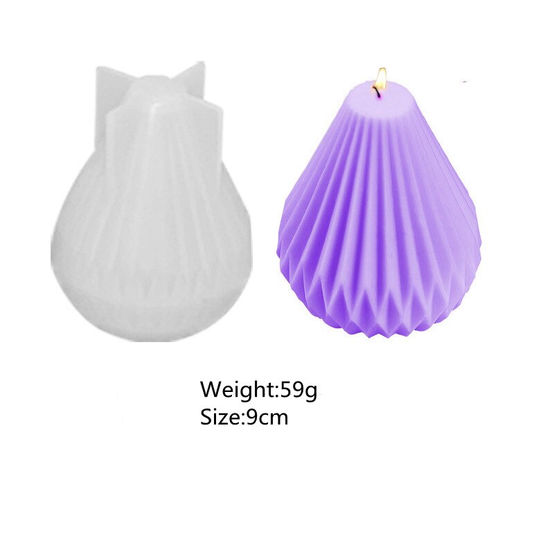 Moldes para velas DIY, molde de silicona perfumado, adorno de vela hecho a mano, ventilador en forma de pera, florero de linterna de Origami, molde de jabón de modelado: 02