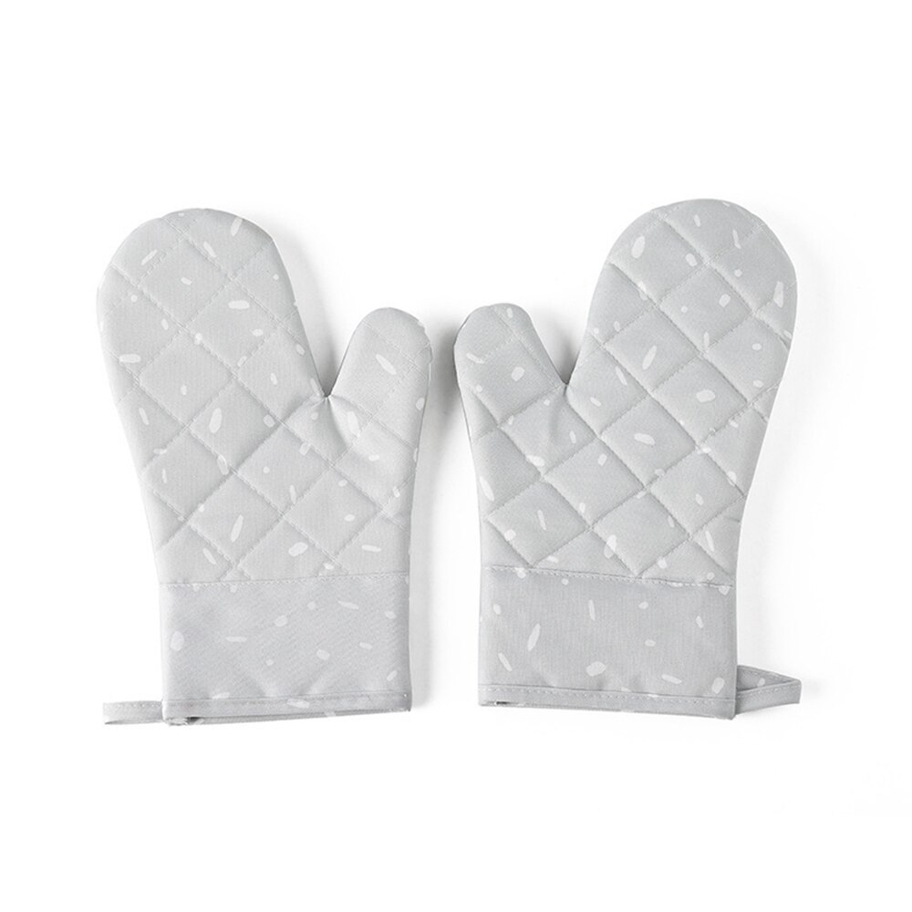 Guantes antideslizantes de algodón para horno y microondas, guantes resistentes al calor antideslizantes, guantes para barbacoa, guantes de cocina, guantes de cocina 1 Uds.: Gris