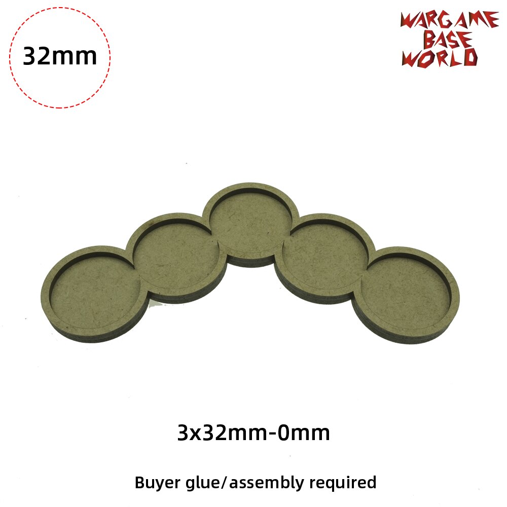 Wargame Base World - Round 32mm Movement Tray -: A-32mm-5bases-0