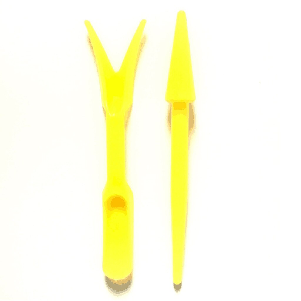 2Pcs Seeders Transplanteren Apparaat Plantenbakken Graven Tool Zaailing Tuin Nursery Trays Zaaimachine: Yellow