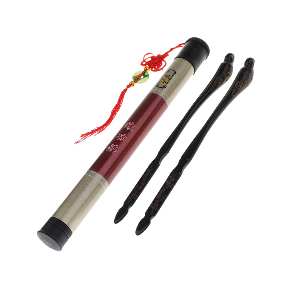 Novelty 1 Pair Ebony Dulcimer Beaters Mallets Sticks + 1x Storage Case