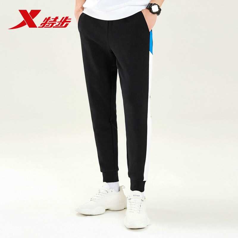 Xtep Men's Brand Casual Knitted Trousers Mixed Color Patchwork Elastic Waist Loose Sports Pants Autumn 881429639258