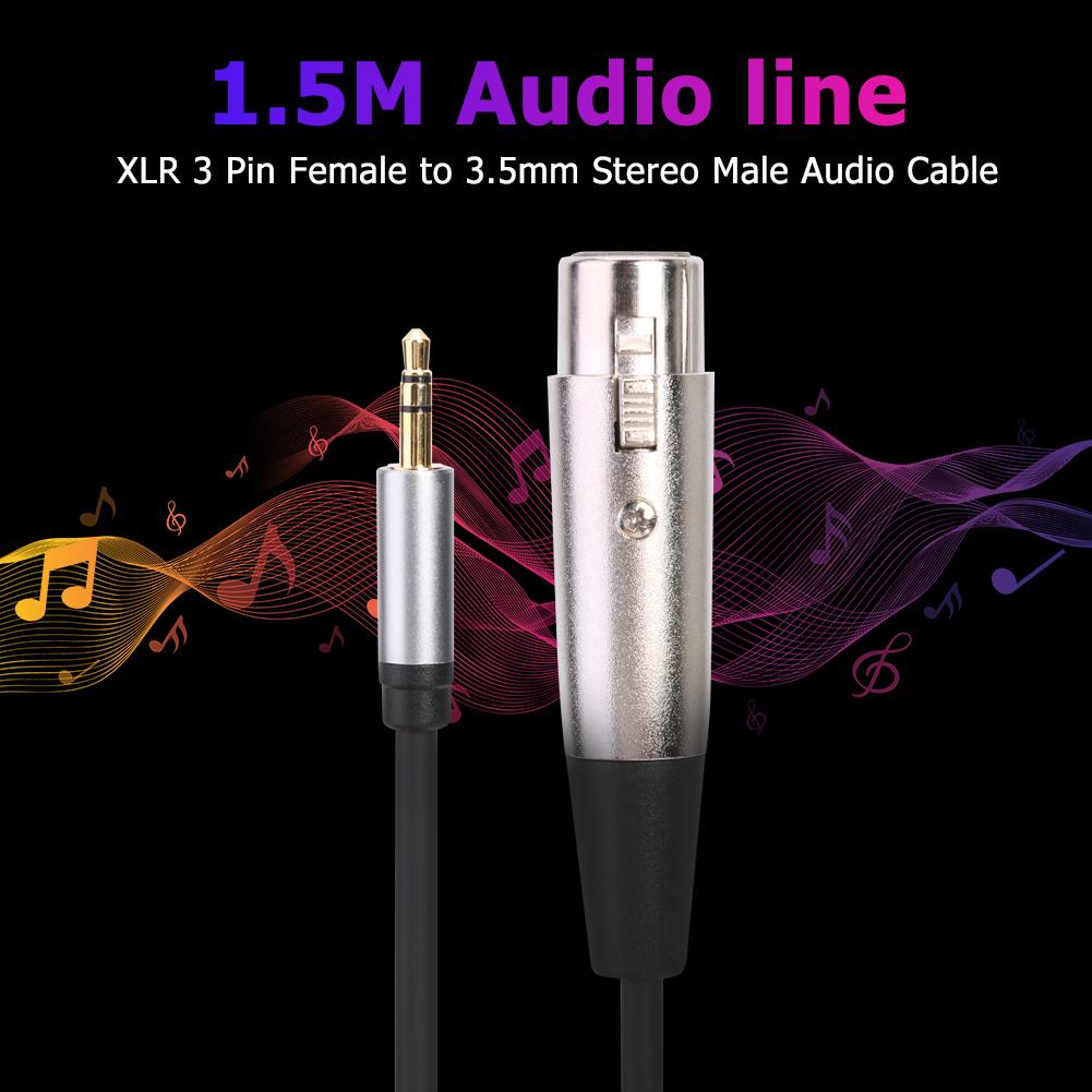 Xlr 3 Pin Female Naar 3.5Mm Trs 1/8Inch Audio Lijn Glad Verbinding Voorkomen Corrosie Mannelijke Stereo audio Adapter Verlengkabel