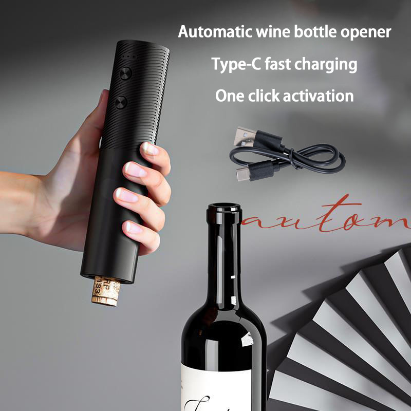 Abridor de botellas de vino automático, sacacorchos de vino eléctrico recargable por USB, herramientas de vino con botón de un clic, productos de cocina y Bar