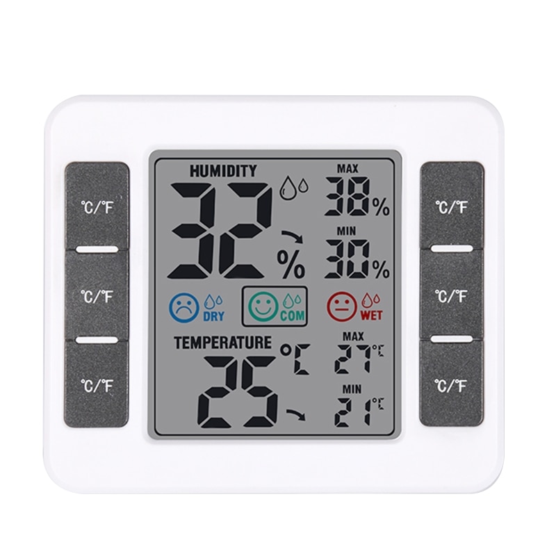 LCD Electronic Digital Wall Temperature Thermometer Hygrometer Humidity Meter Monitor Home Greenhouse Weather Station