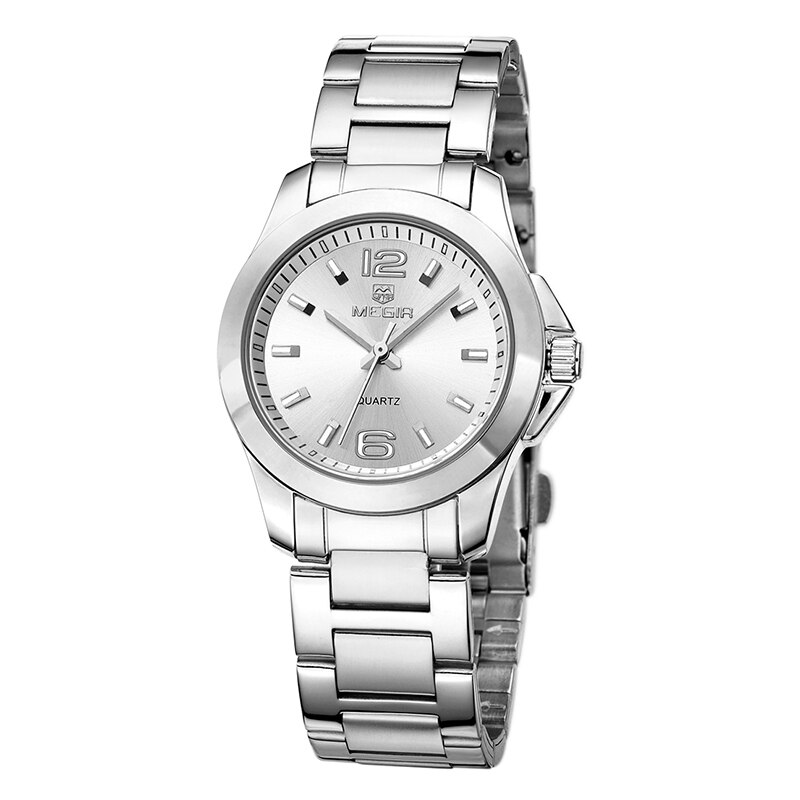 Megir Mode Vrouwen Horloges Relogio Feminino Luxe Liefhebbers Quartz Horloge Klok Vrouwen Montre Femme Dames Horloge 5006: Whole silver