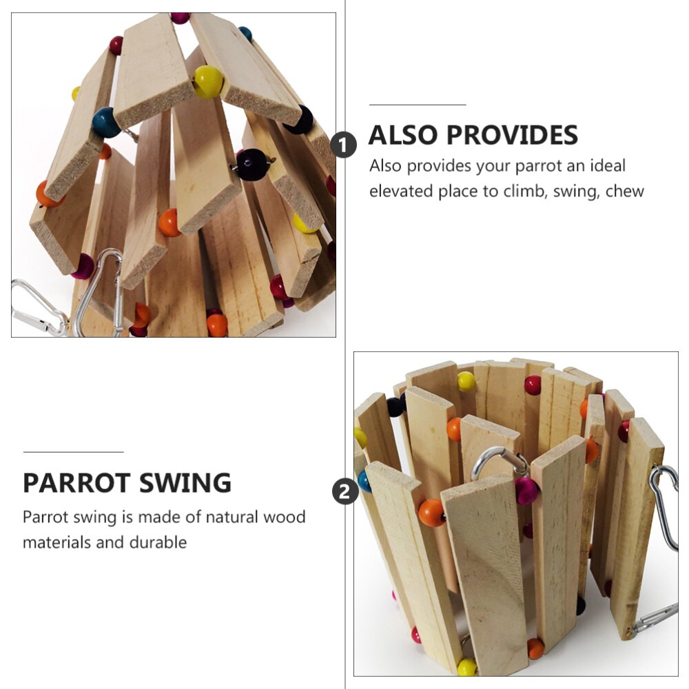 Natural Wood Parrot Ladder Parrot Swing Parrot Perch for Bird Poultry Rooster