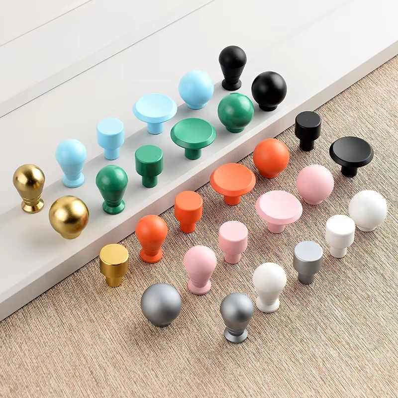 Colourful Round Knobs Drawer Knobs Cabinet Pulls Kitchen Handle Furniture Small Handle For Kids Room Hardware Furniture Hardware